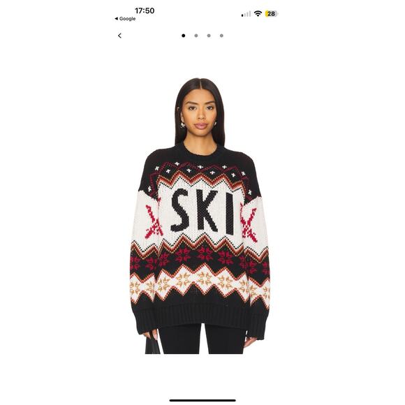 NWT Show Me Your Mumu SKI In Sweater Fair Isle Cotton Blend XL Après Ski Winter - Picture 2 of 10